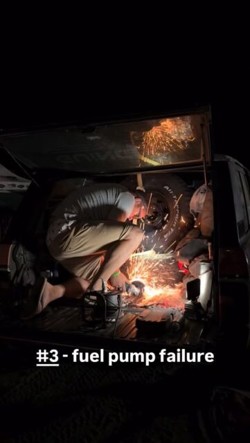 Breaking down is part of life when you run old cars, but taking a 35 year old car into the middle of the Sahara with no support and then racing it might be close to madness. We loved it.
The only way to really experience the wilds of African Sahara is to be stranded and have to find a way to keep going. I would suggest losing the fuel pump in the middle of Mauritania is up there with as far from help as you can find yourself, but we soldiered on.
Two big failures of note, losing our transfer box and therefore all drive in Western Sahara and losing the fuel pump in Mauritania. Amazingly we carried a spare transfer box as @landrovercarhostoffroad4x4 had warned us of impending failure so a Moroccan workshop worked through the night to keep us moving.
The fuel pump was more of a McGuivre affair, we magpied around the bivouac pinching parts off fellow competitors such as @aventuregirousse and @metge_adventure until we had something resembling a working fuel system to propel us to Dakar.
Our final visit from the fuck up fairy was when a coolant hose burst, and we drove on innocently for nearly 20kms wondering what the new chemical burning smell was as coolant pissed all over our exhaust…Thank God for @allisport_ltd incredible radiator which demonstrated extraordinary ability to keep the engine cool despite dribbles of coolant. Without the exceptional radiator we would have totally destroyed the engine, so thank you to the Allisport team for keeping us moving and the amusing noises from the header tank when I added a bottle of water when it was clearly well above 100 degrees!
Sadly the blown hose lead to a blown head gasket, so our competitive run came to an end. But determined to finish we nursed the old Range Rover all the way to Dakar.